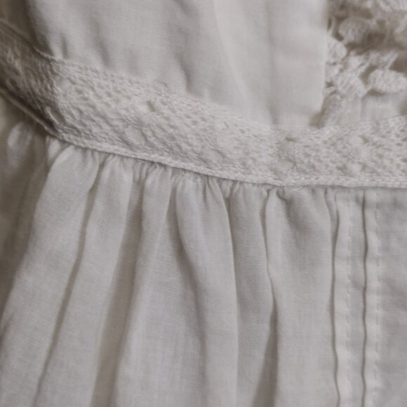 Abercrombie & Fitch White Sleeveless Peplum Blouse – Lace & Bobble Trim, Y2K - Picture 7 of 12